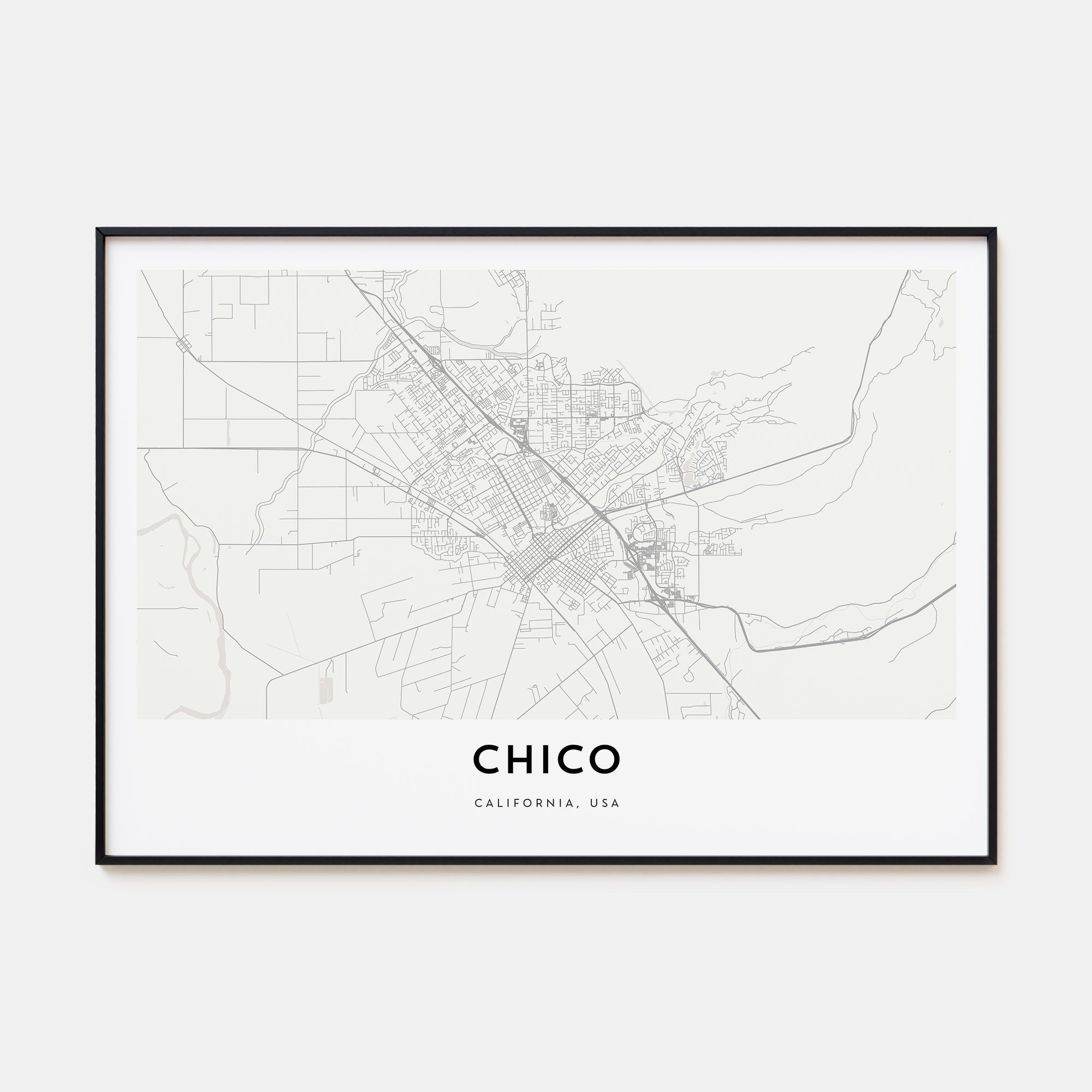 Chico Map Landscape Poster