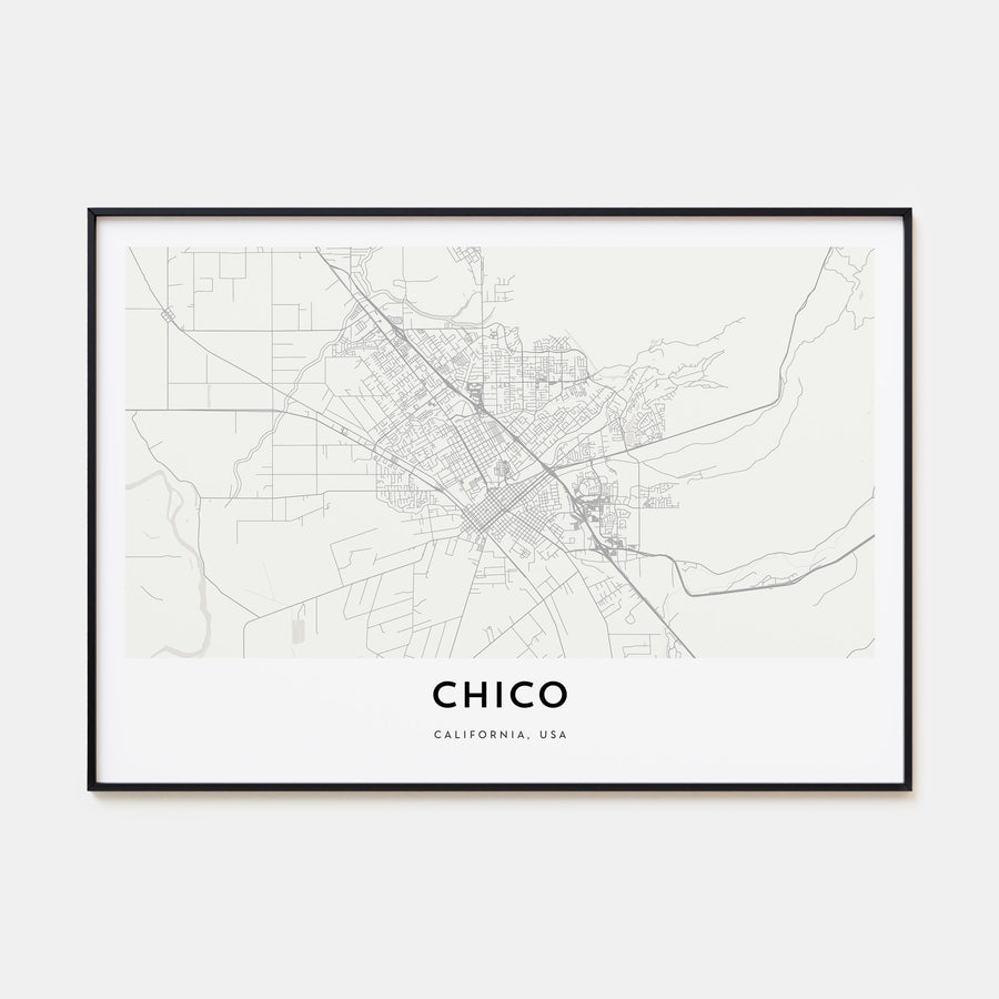 Chico Map Landscape Poster