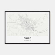 Chico Map Landscape Poster