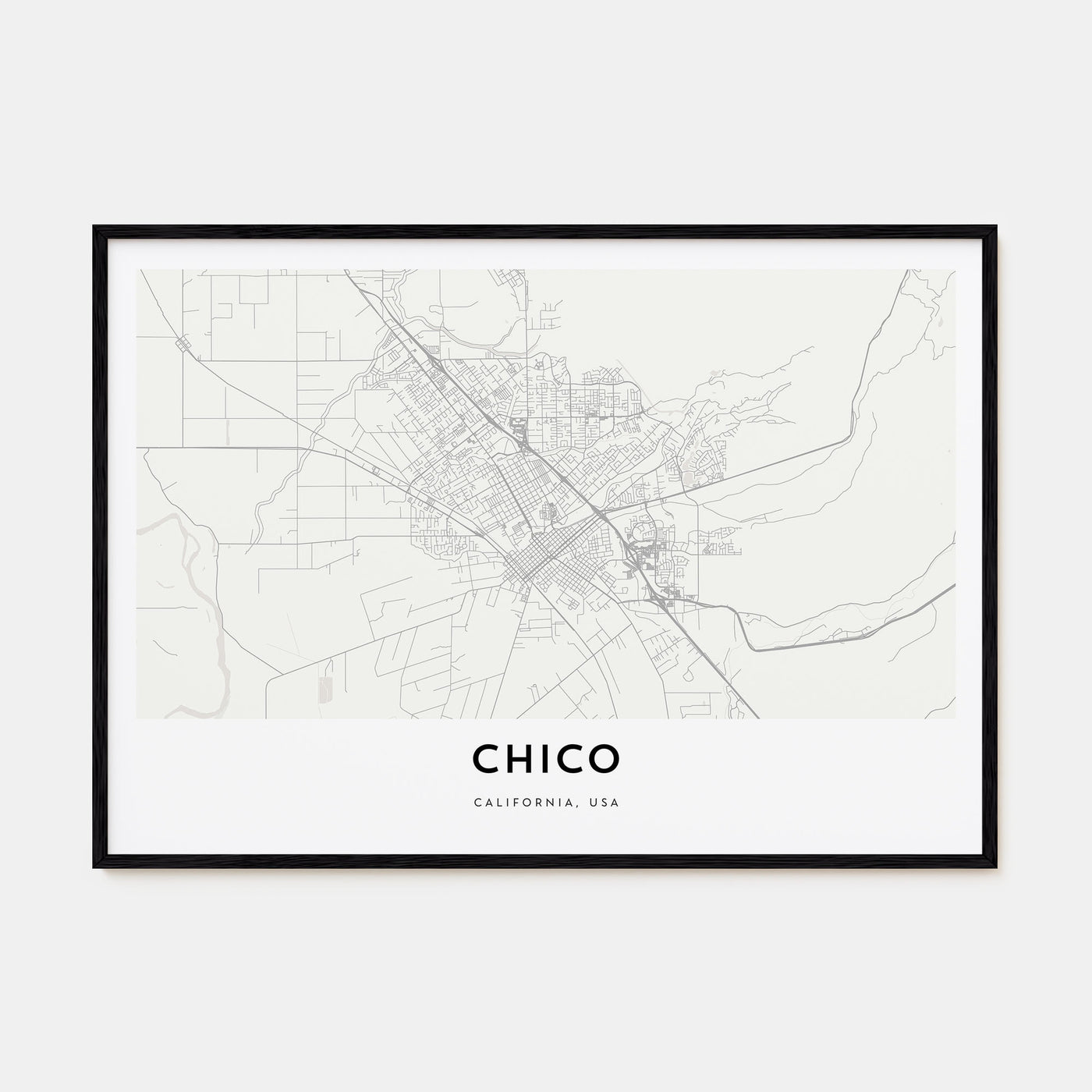Chico Map Landscape Poster