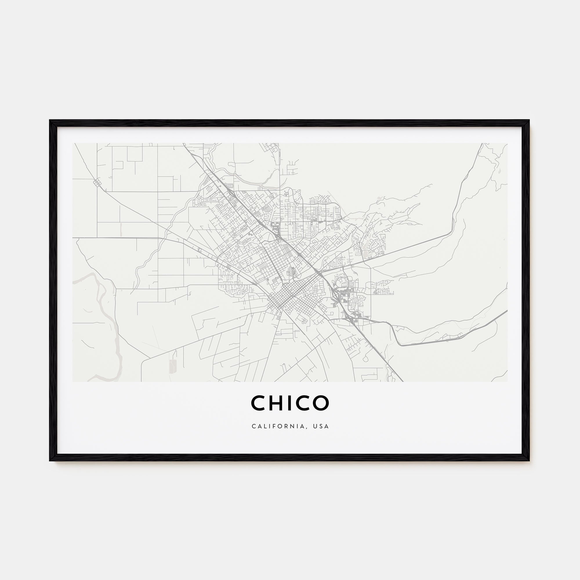 Chico Map Landscape Poster