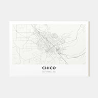 Chico Map Landscape Poster