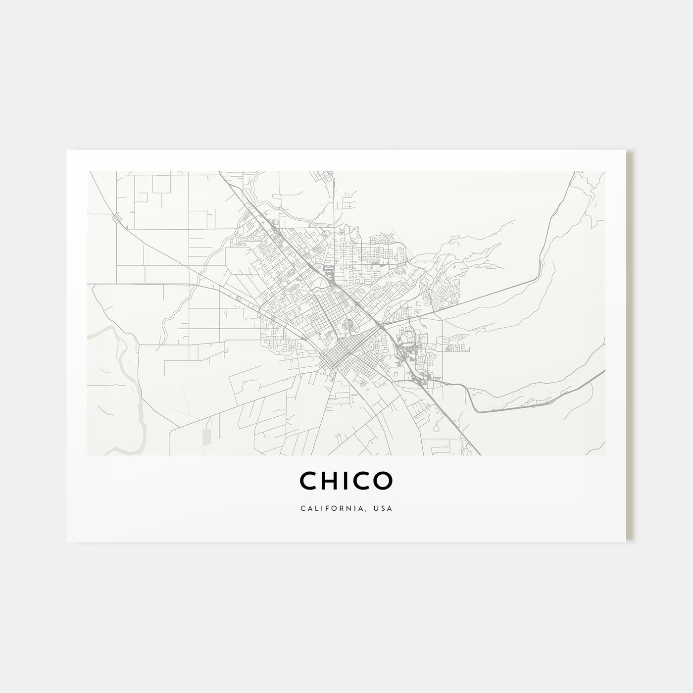 Chico Map Landscape Poster