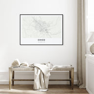 Chico Map Landscape Poster