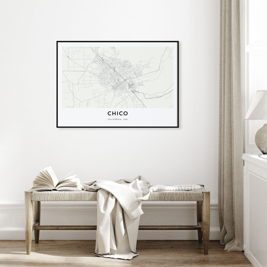 Chico Map Landscape Poster