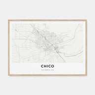 Chico Map Landscape Poster