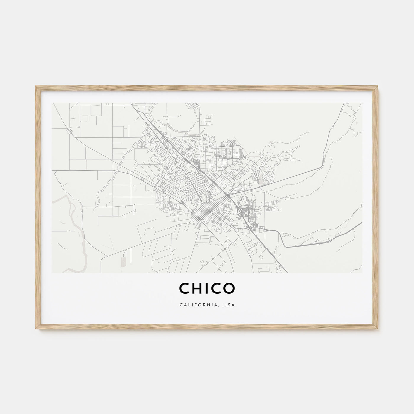 Chico Map Landscape Poster