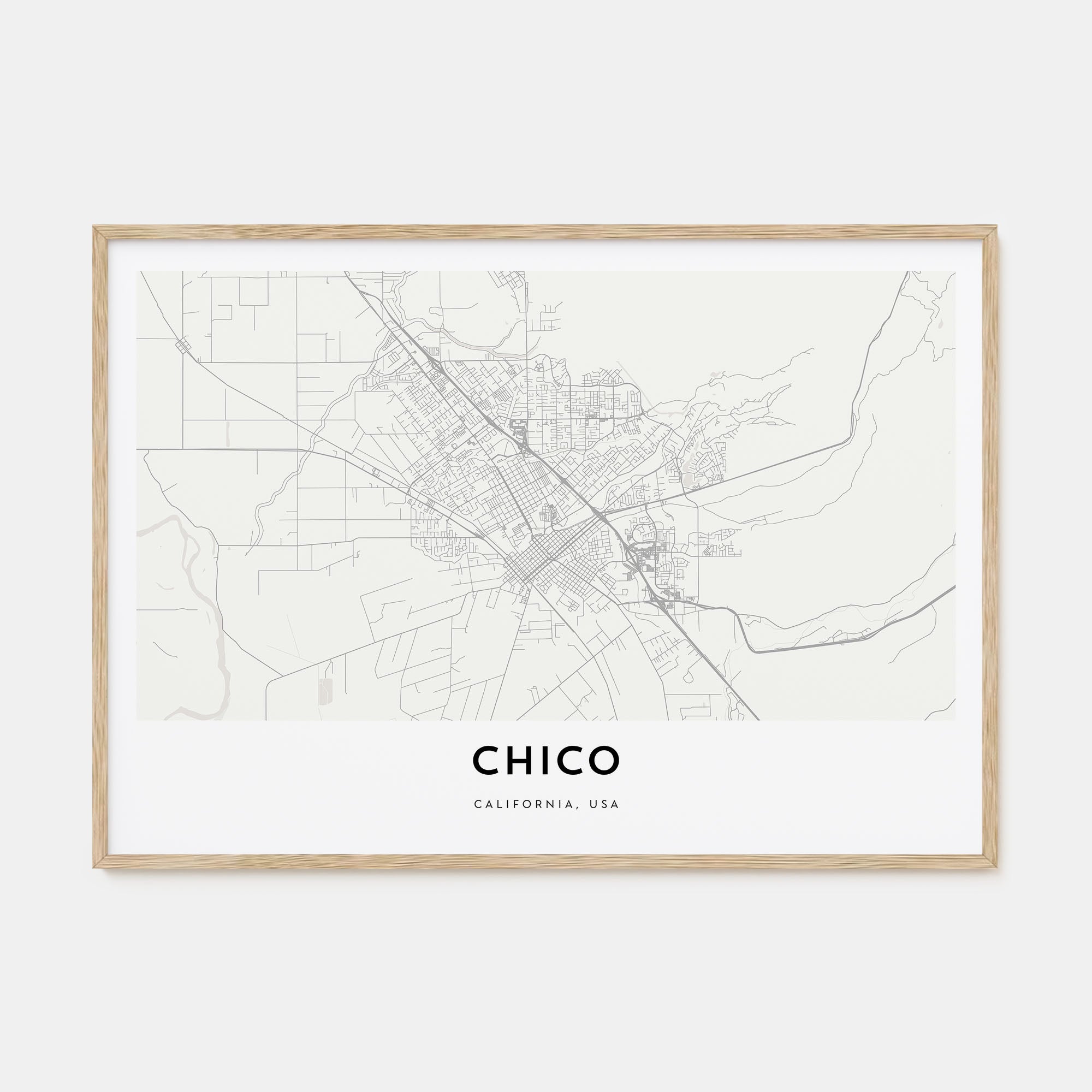 Chico Map Landscape Poster
