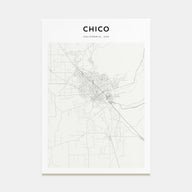 Chico Map Portrait Poster