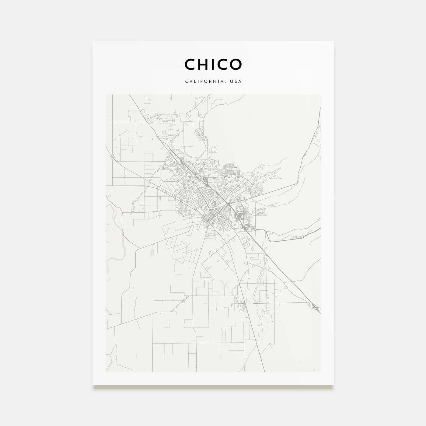 Chico Map Portrait Poster