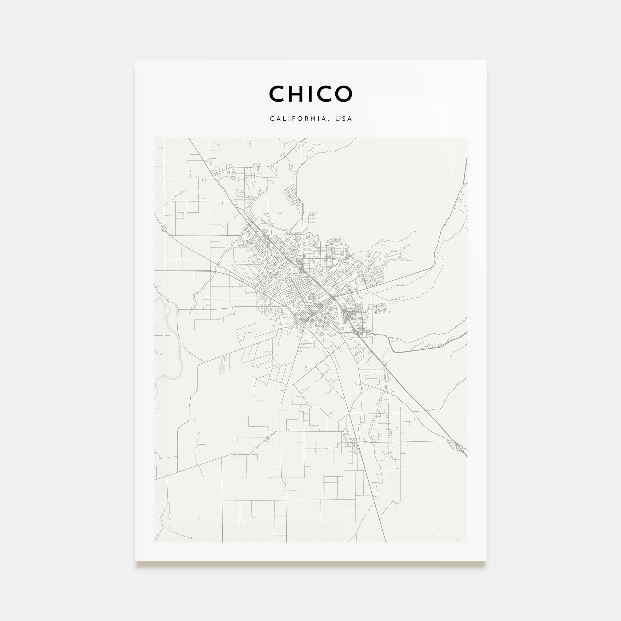 Chico Map Portrait Poster
