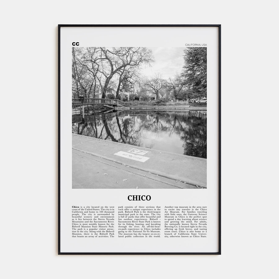 Chico Travel B&W Poster