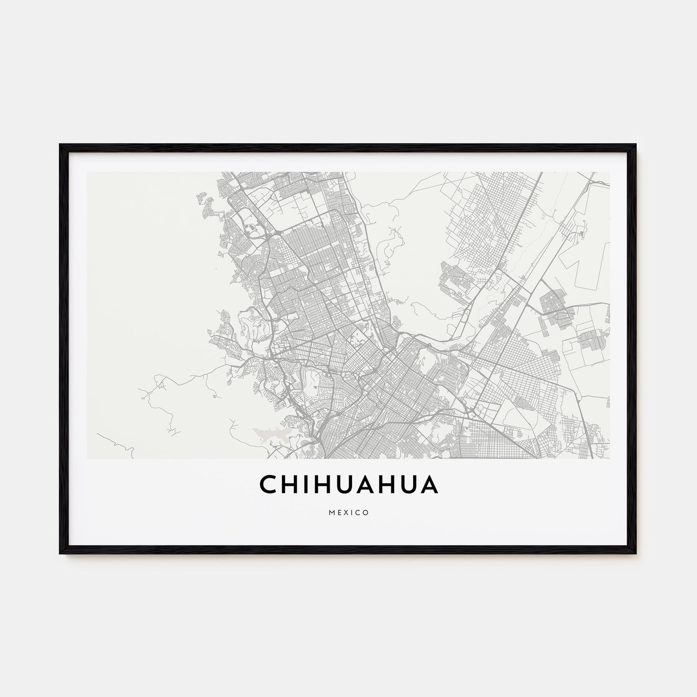 Chihuahua Map Landscape Poster