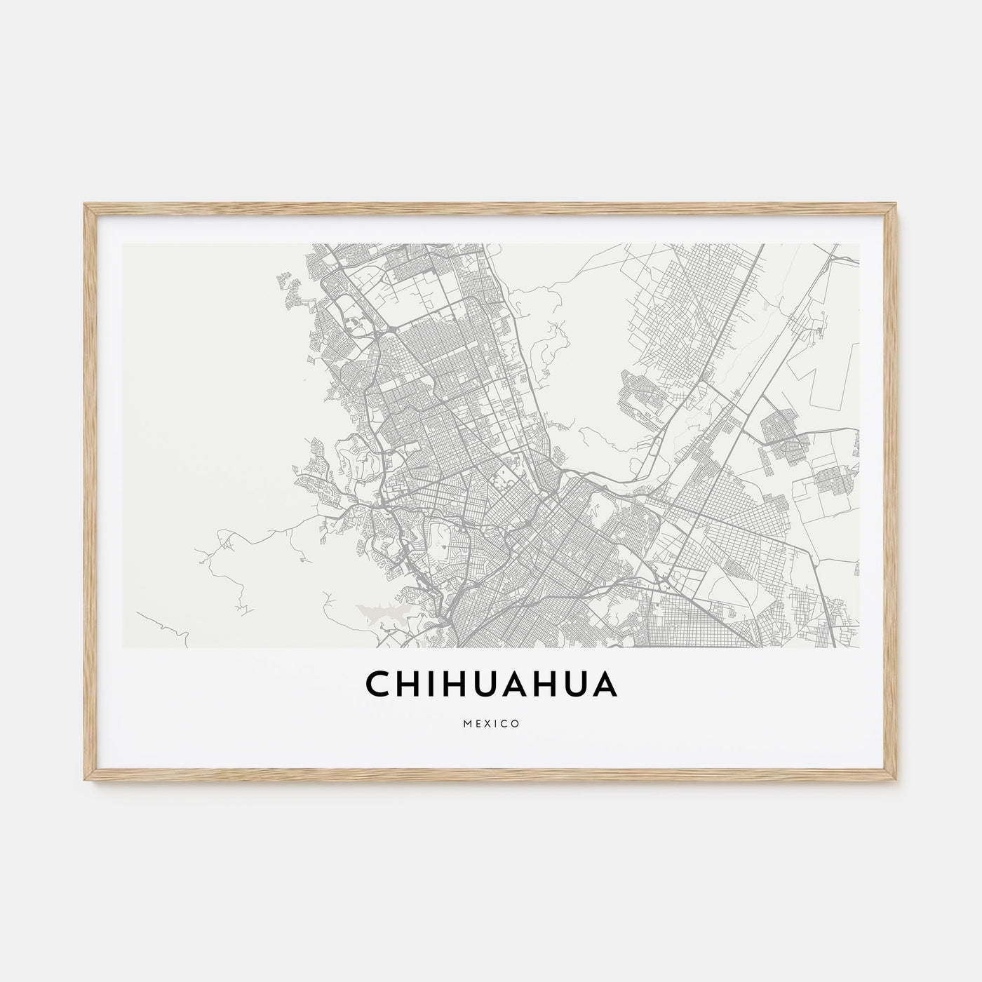 Chihuahua Map Landscape Poster