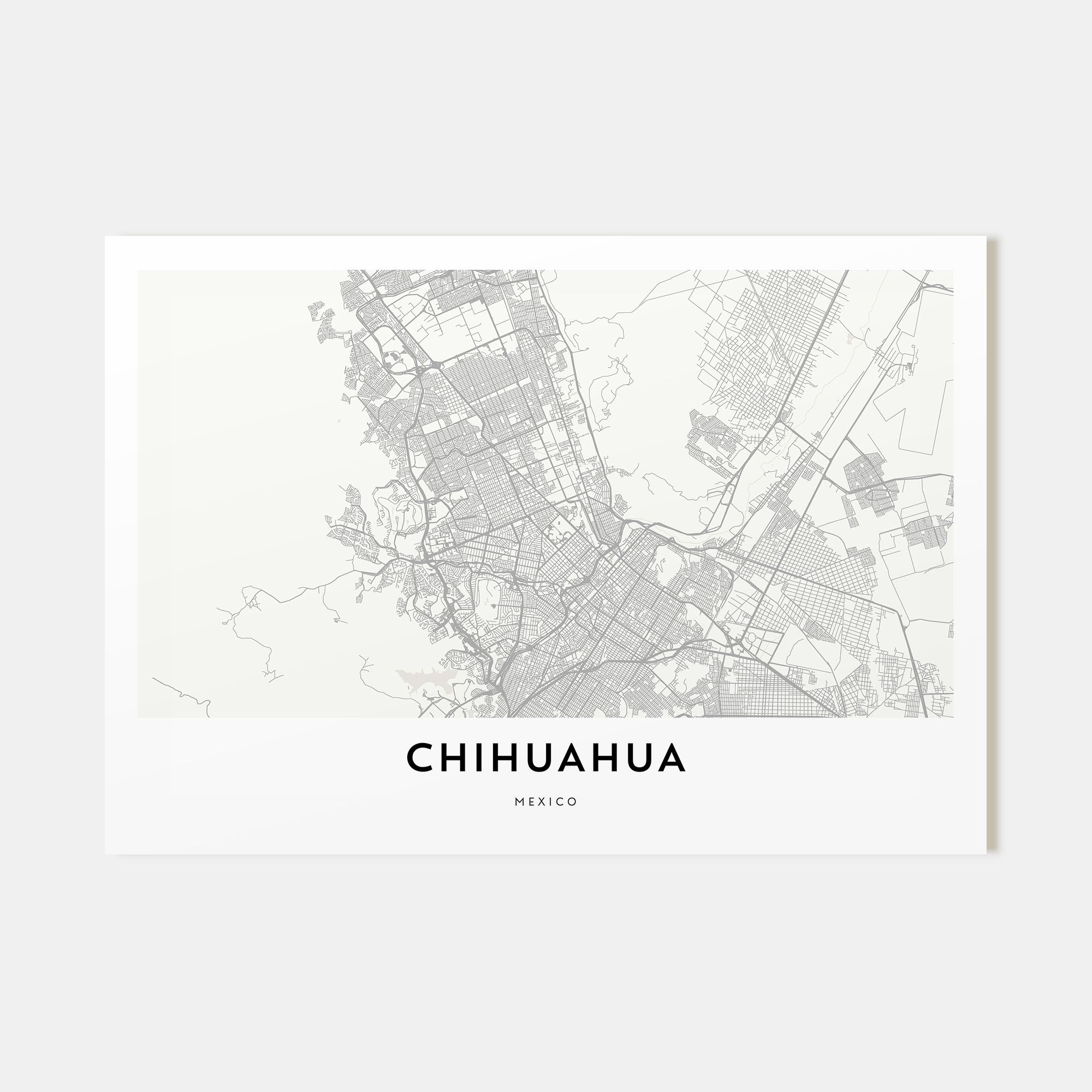 Chihuahua Map Landscape Poster