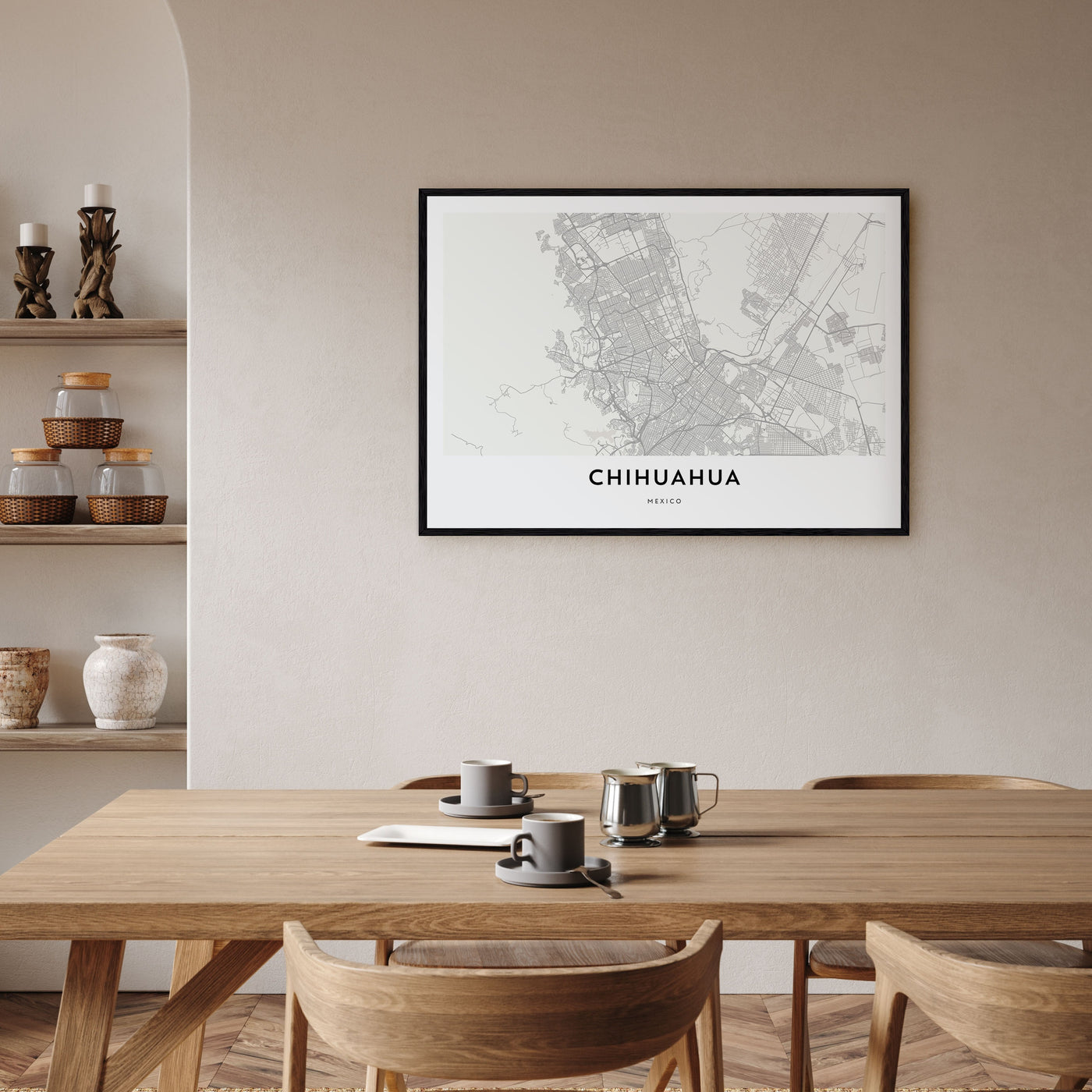 Chihuahua Map Landscape Poster