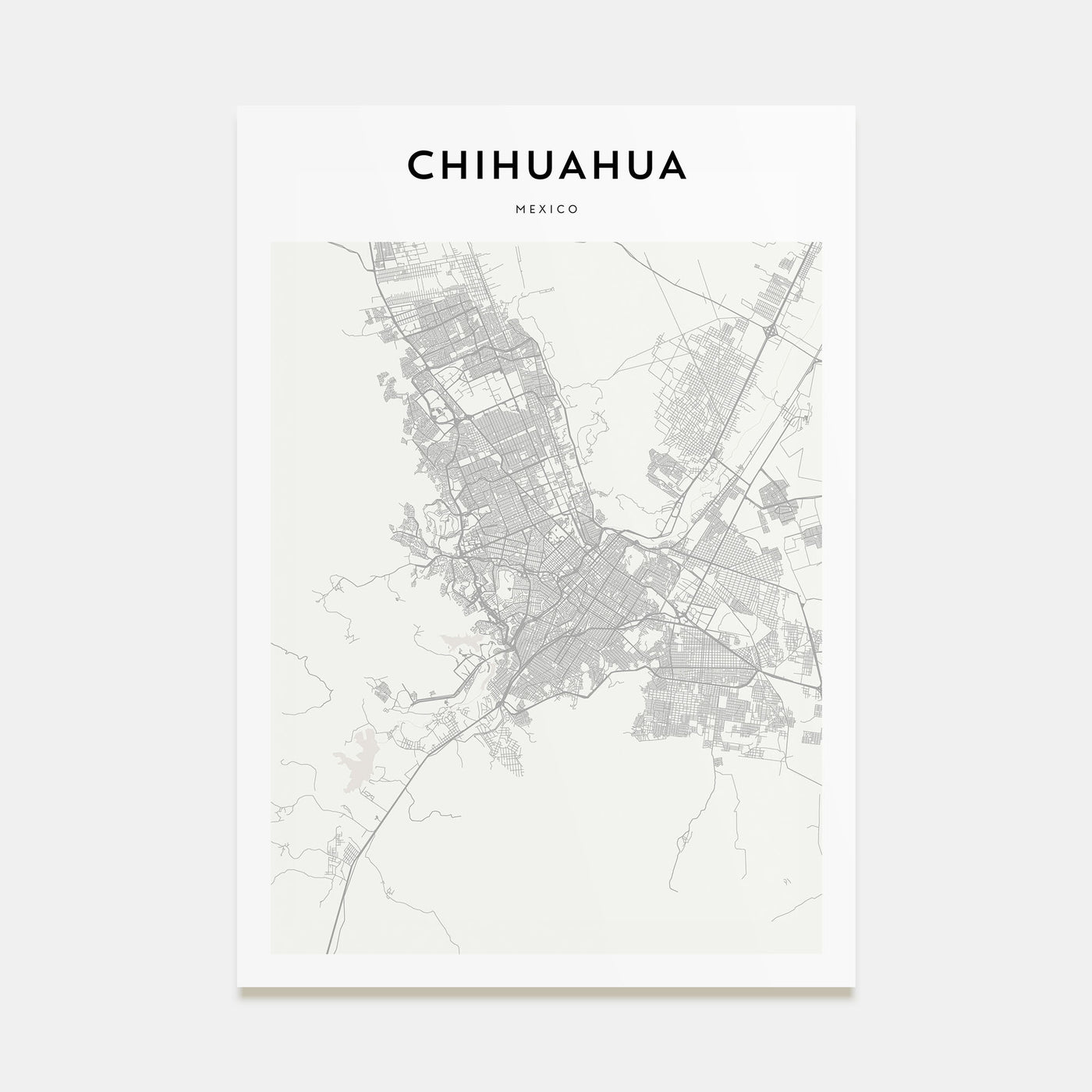 Chihuahua Map Portrait Poster