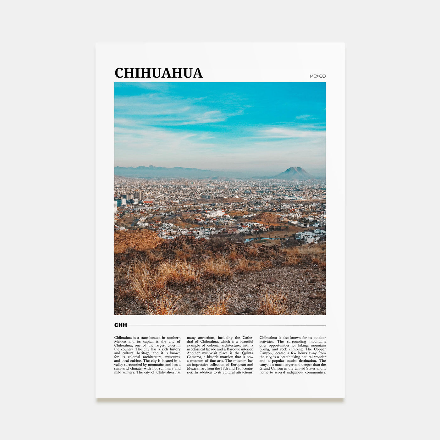 Chihuahua Travel Color Poster