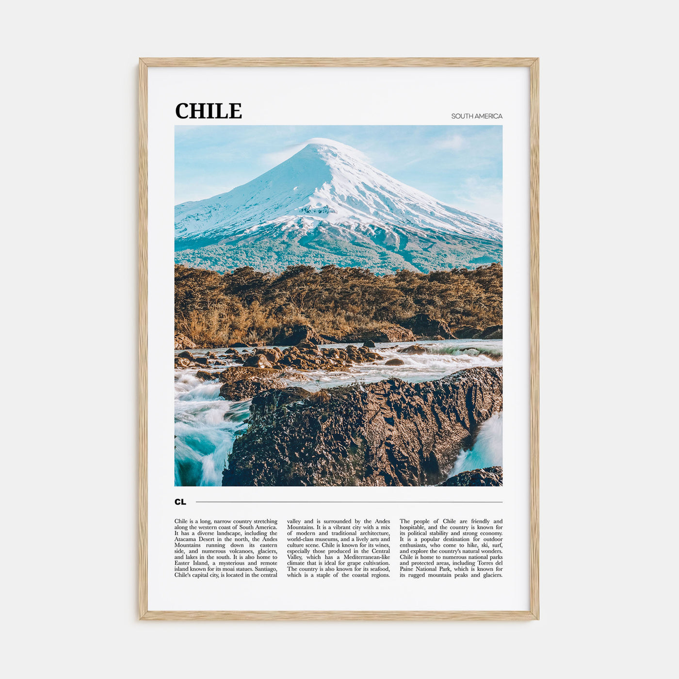 Chile Travel Color Poster