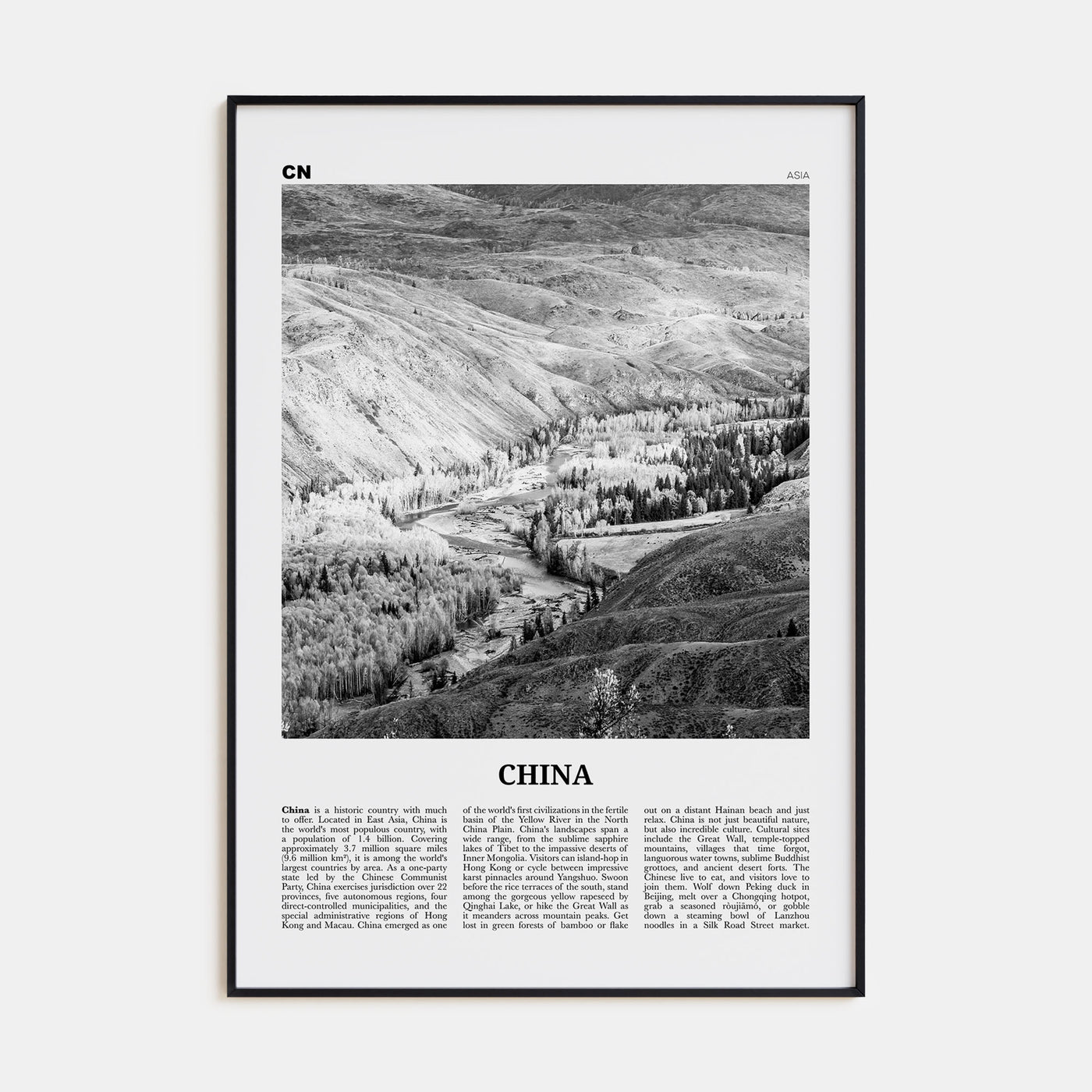 China Travel B&W No 2 Poster