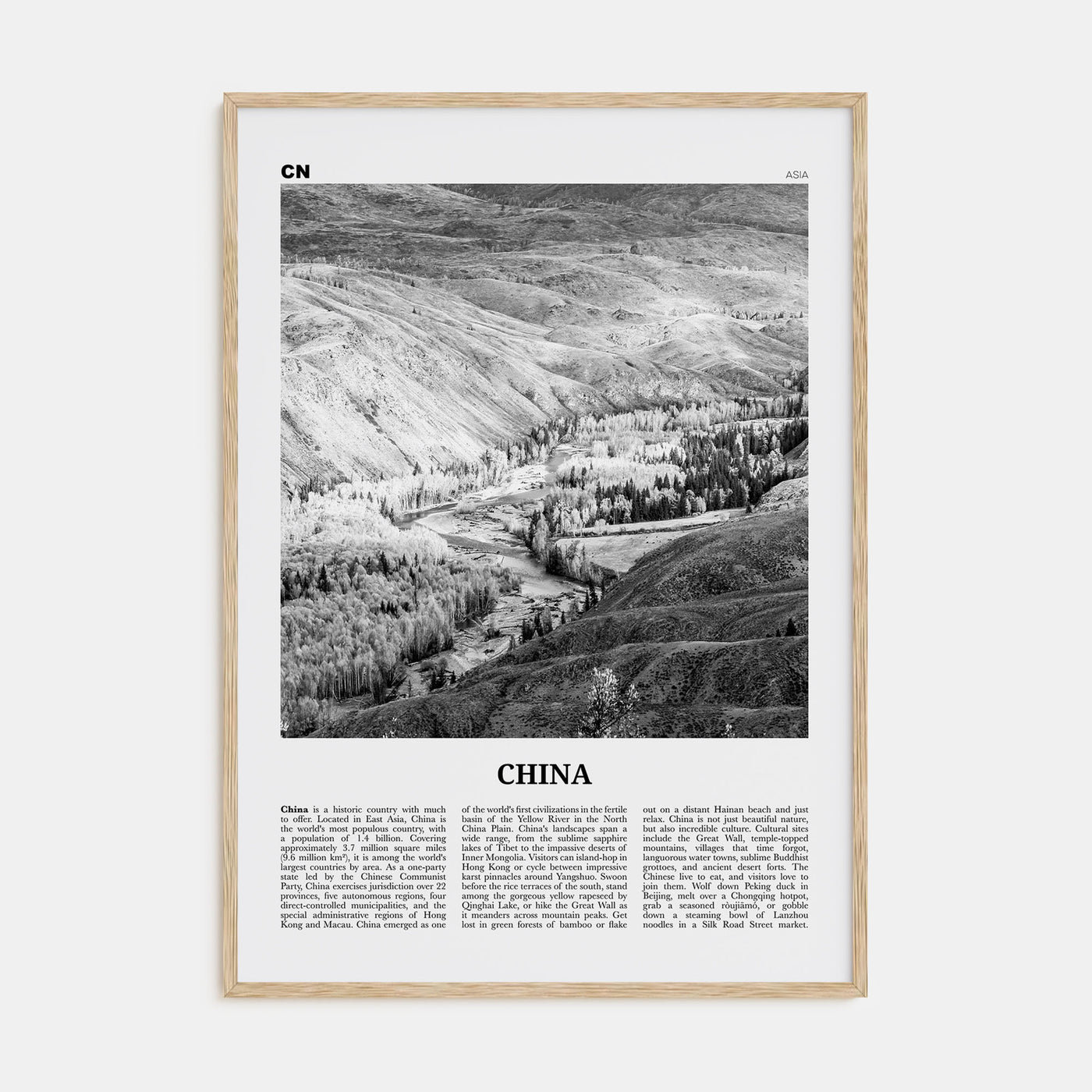 China Travel B&W No 2 Poster