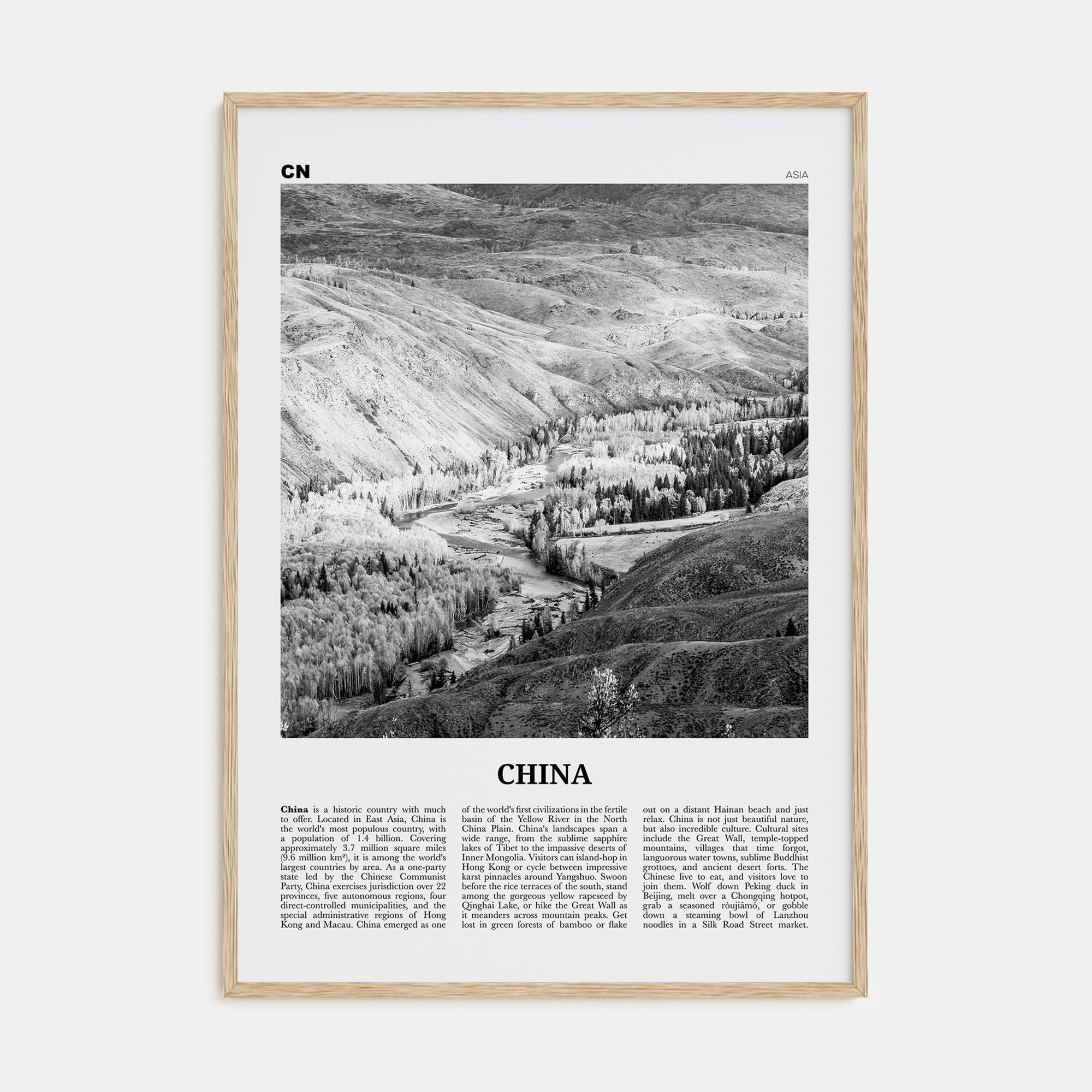 China Travel B&W No 2 Poster