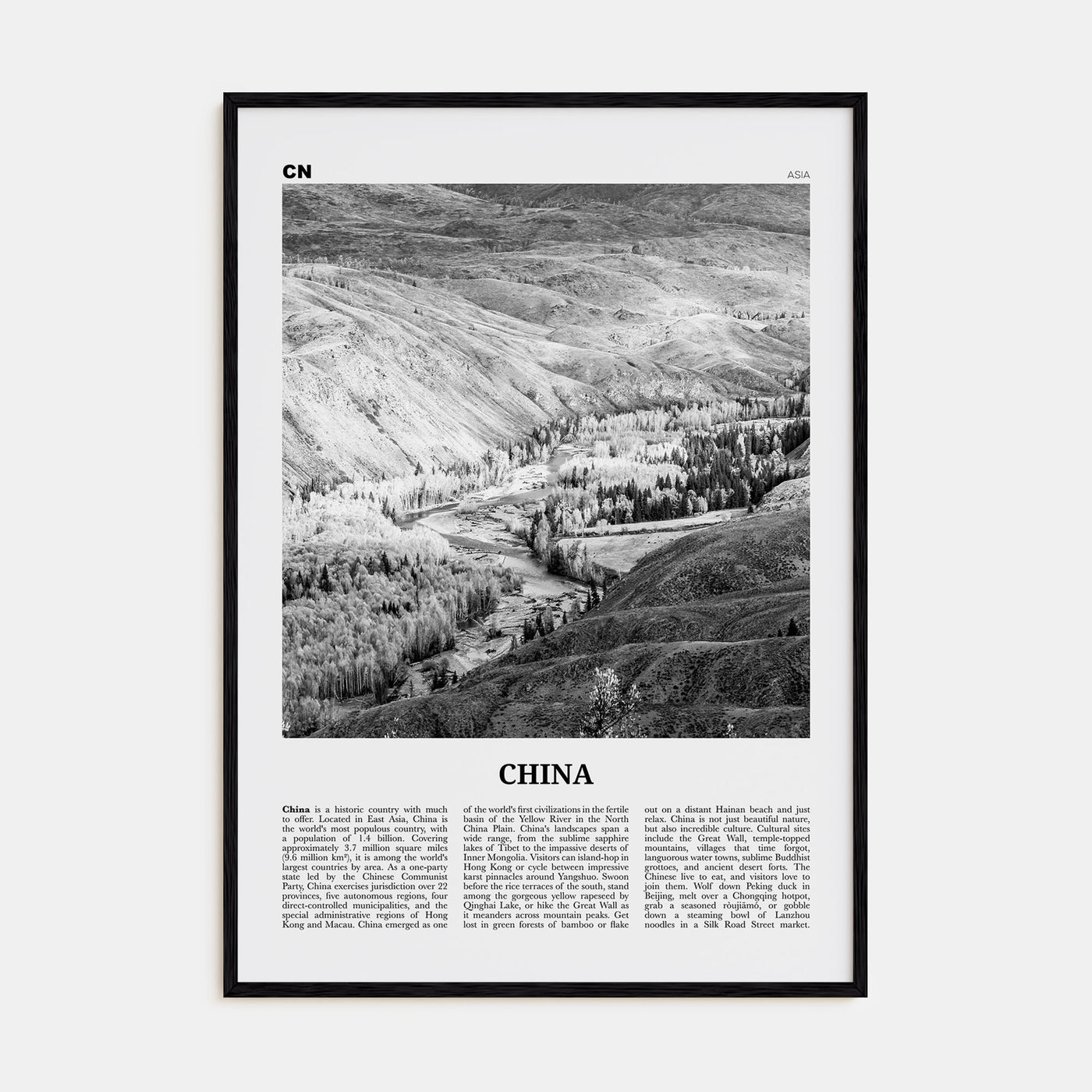 China Travel B&W No 2 Poster