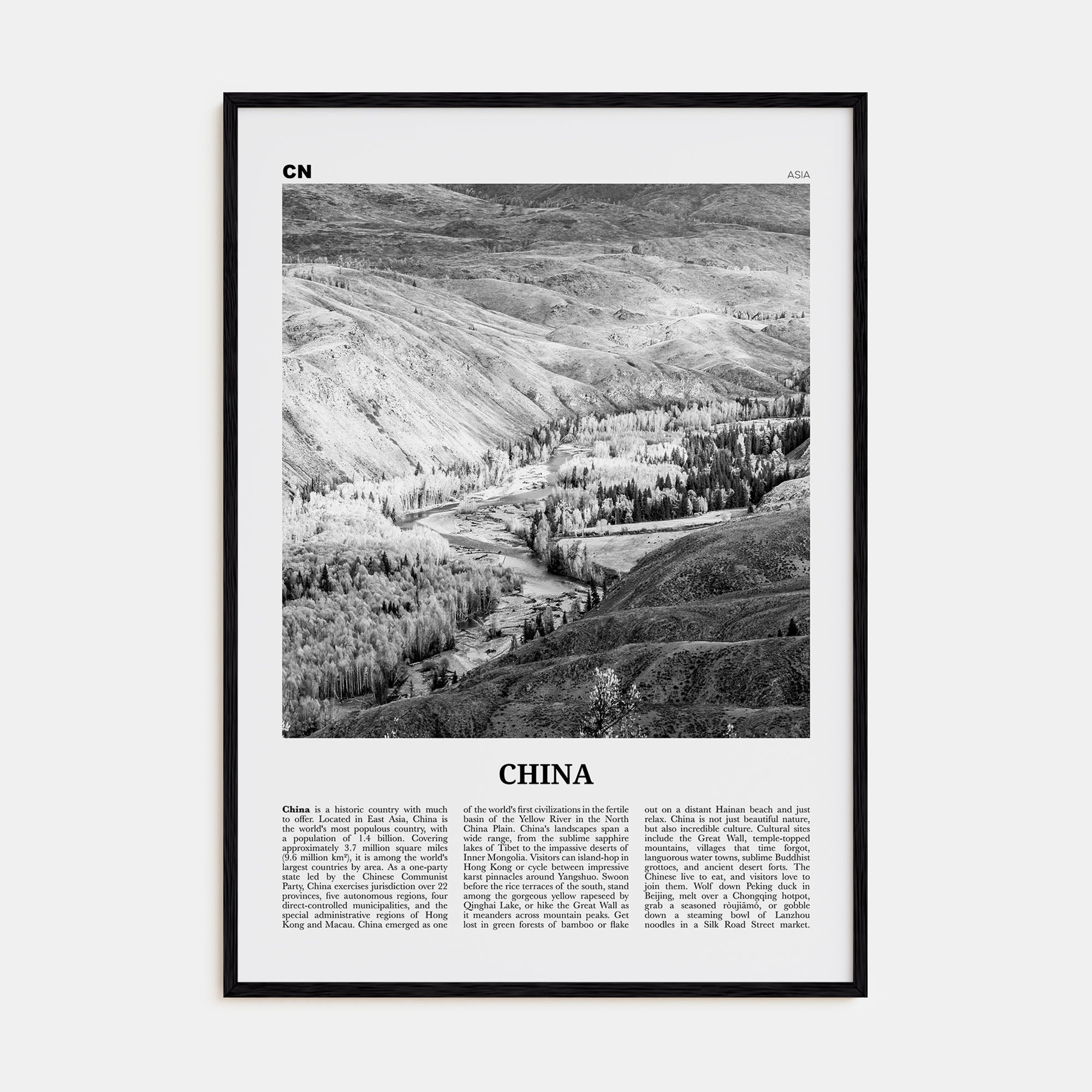 China Travel B&W No 2 Poster