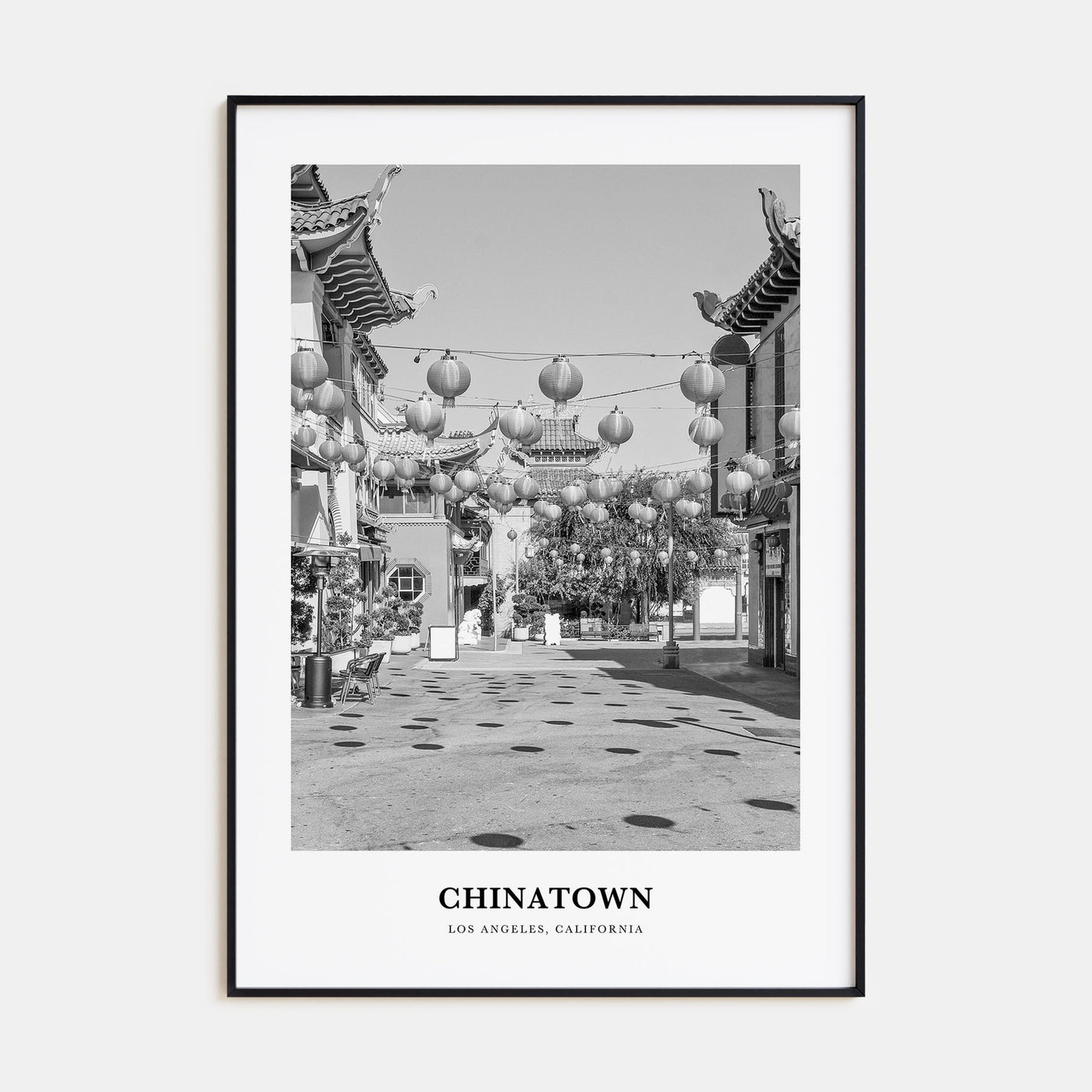Chinatown, Los Angeles Portrait B&W Poster