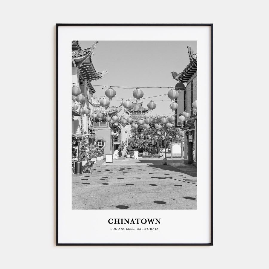Chinatown, Los Angeles Portrait B&W Poster