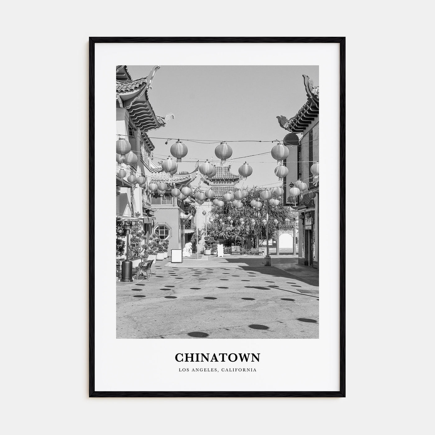 Chinatown, Los Angeles Portrait B&W Poster