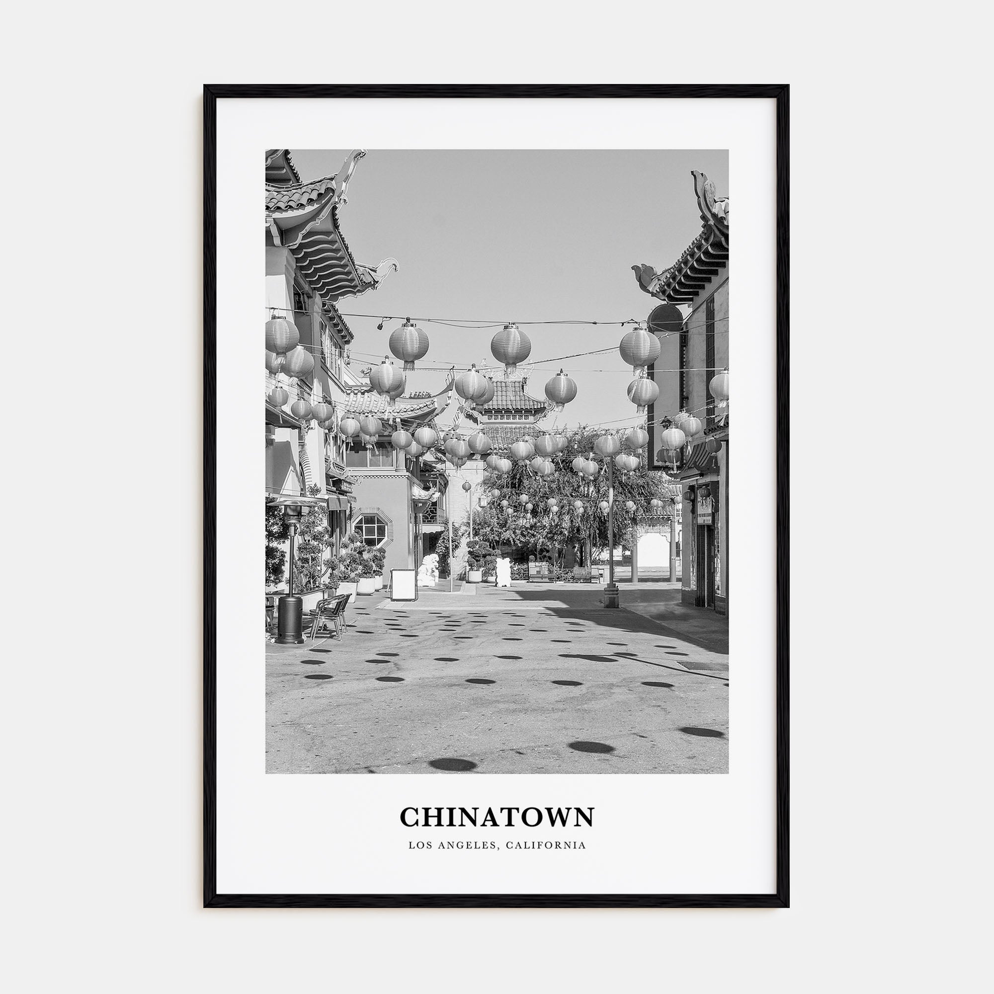 Chinatown, Los Angeles Portrait B&W Poster