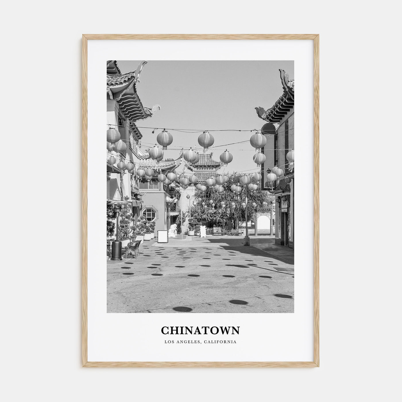 Chinatown, Los Angeles Portrait B&W Poster