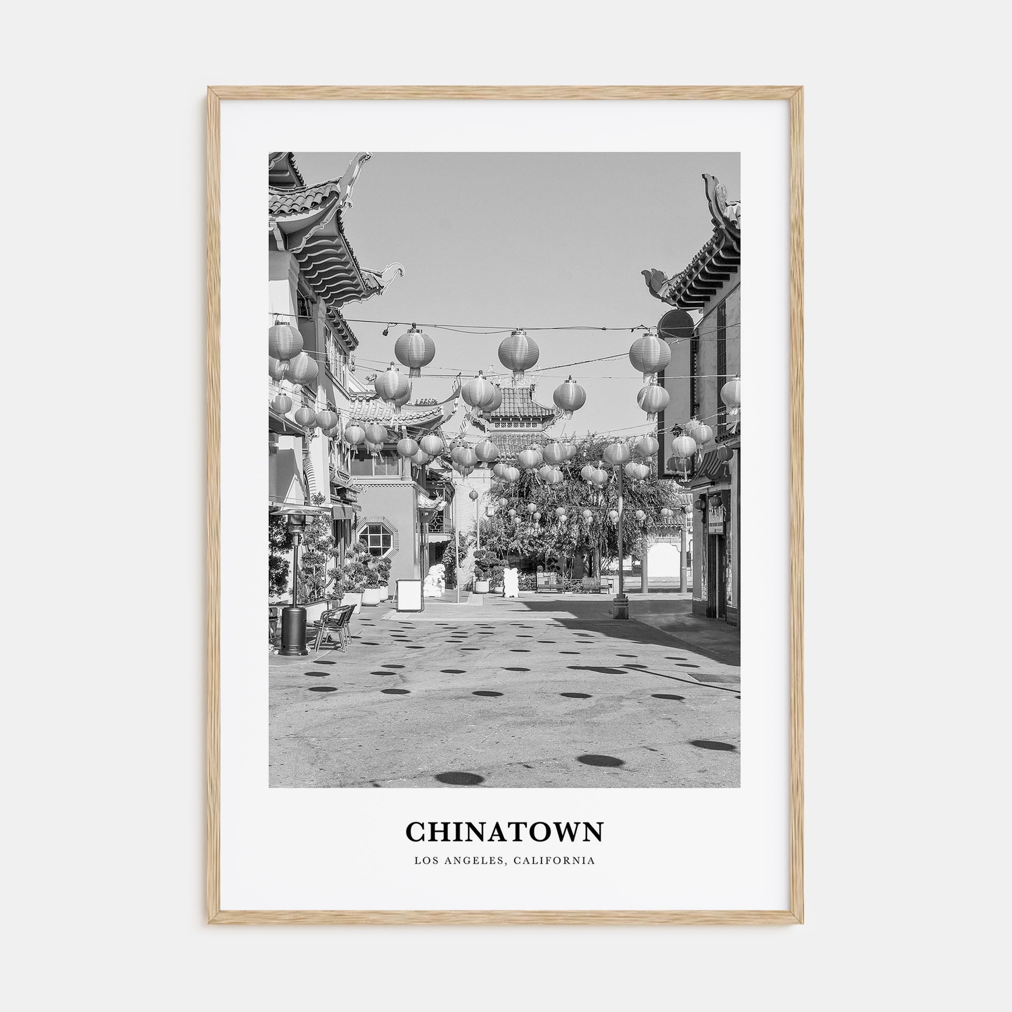 Chinatown, Los Angeles Portrait B&W Poster