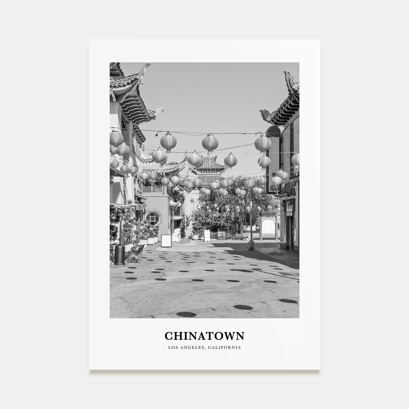 Chinatown, Los Angeles Portrait B&W Poster