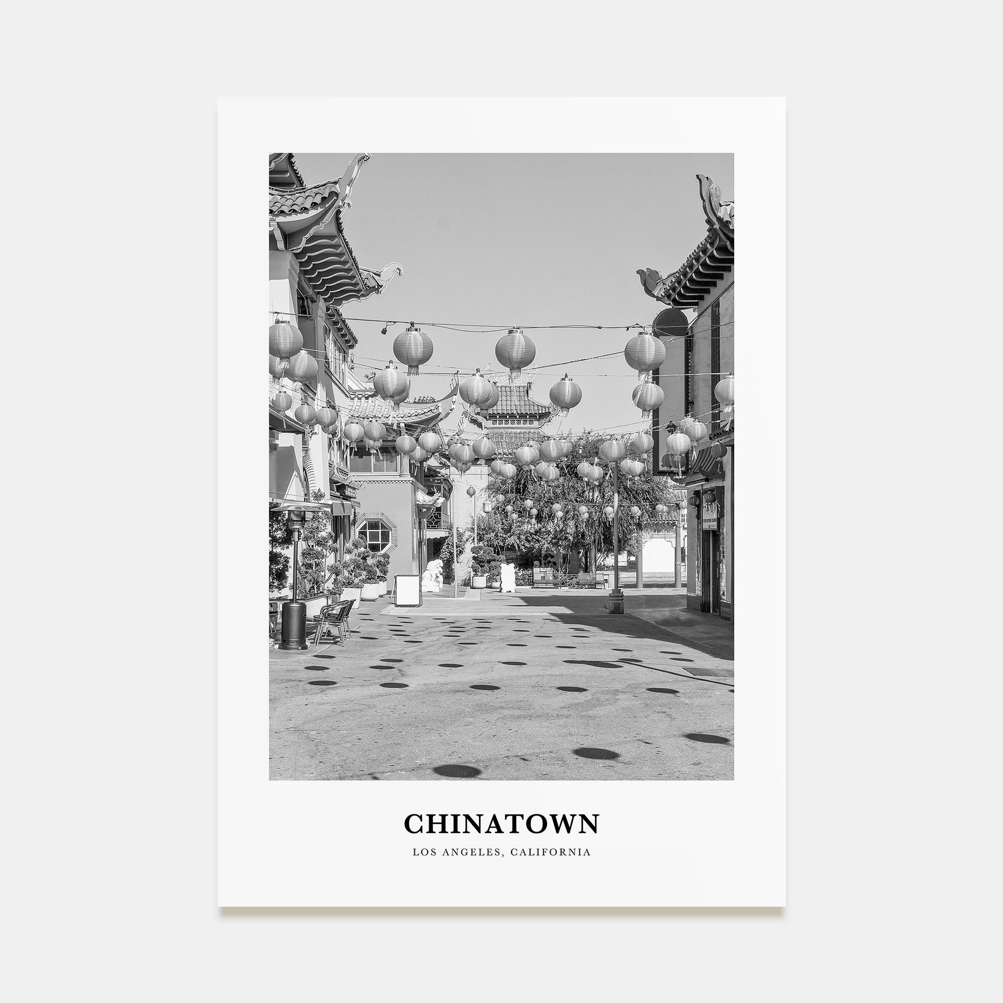 Chinatown, Los Angeles Portrait B&W Poster