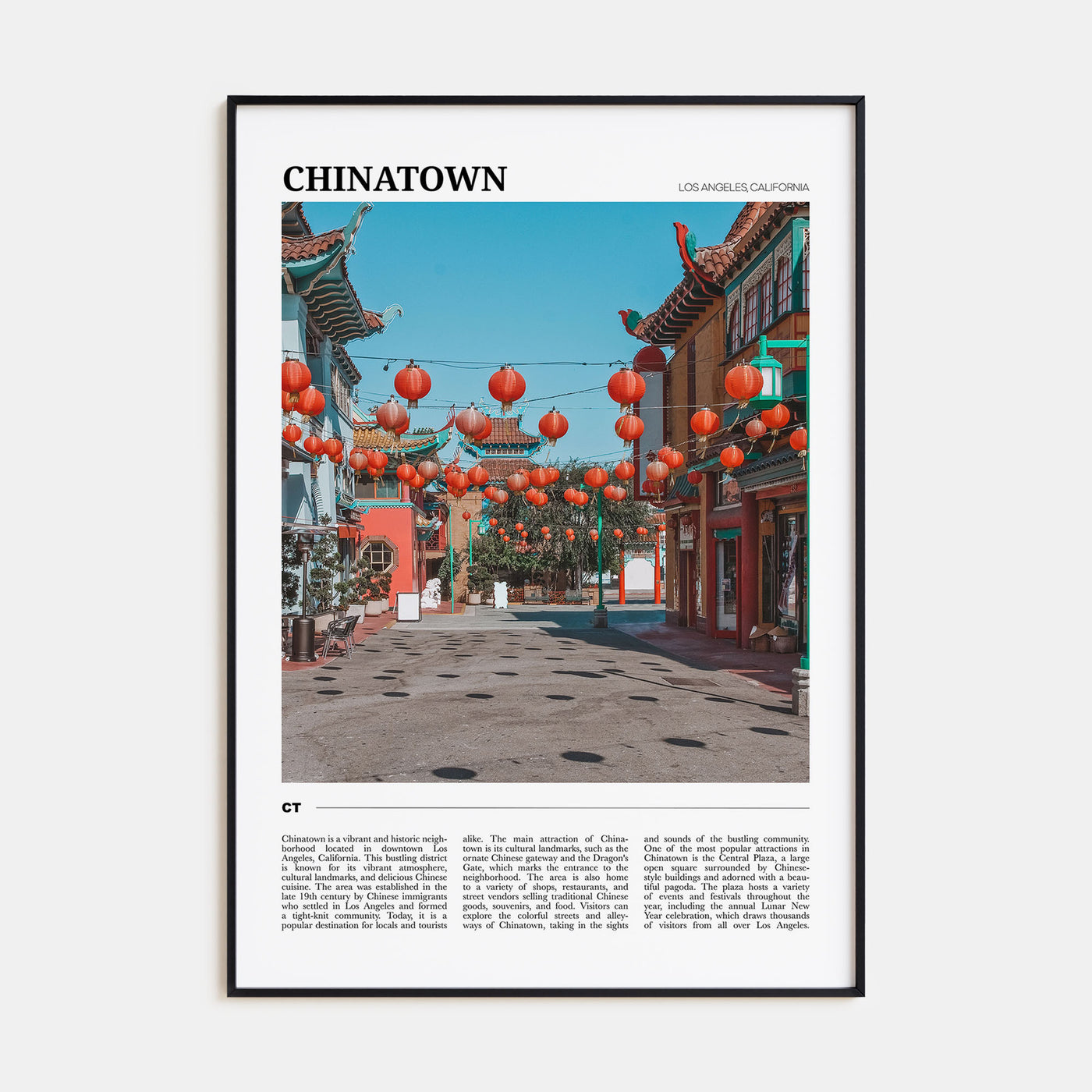 Chinatown, Los Angeles Travel Color Poster