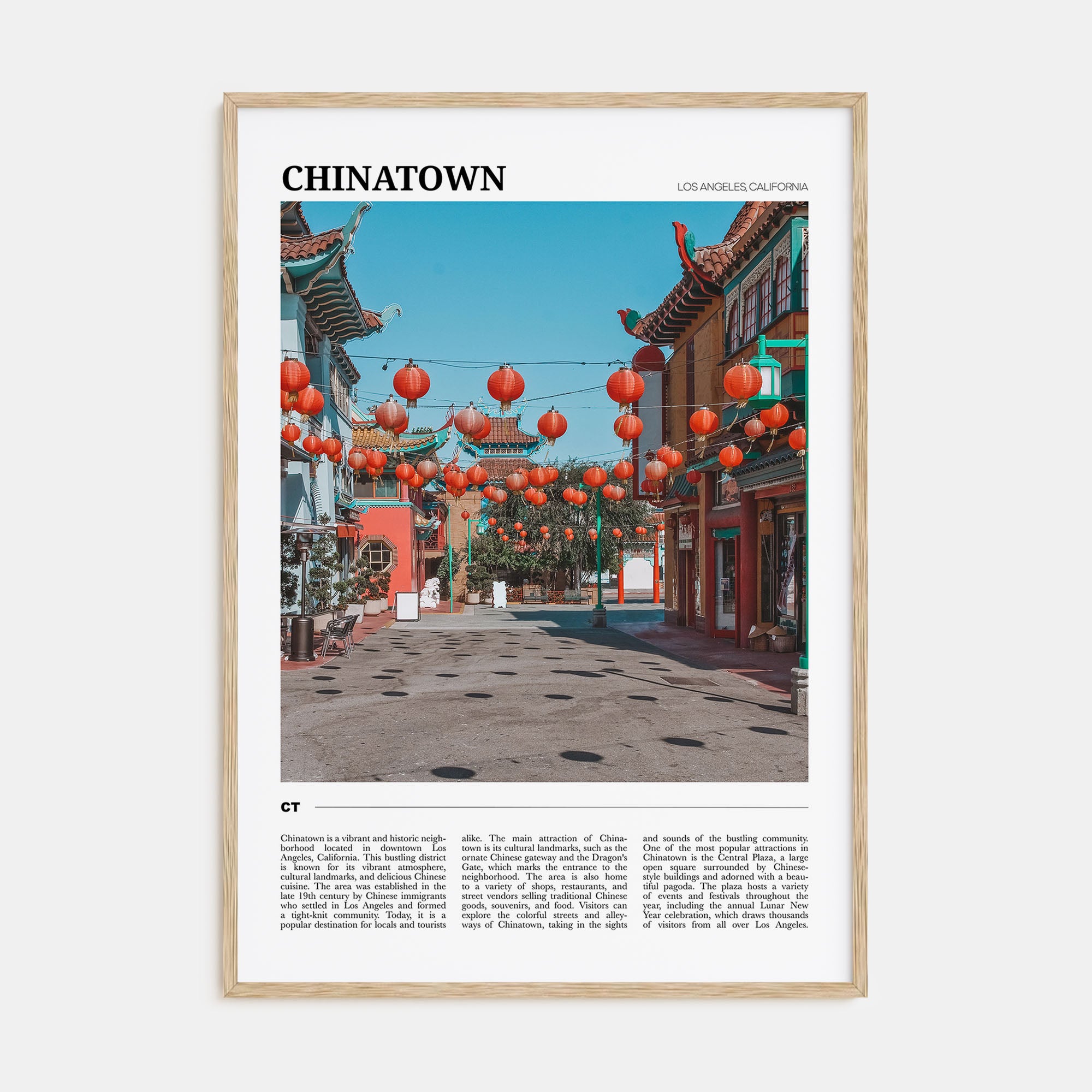 Chinatown, Los Angeles Travel Color Poster