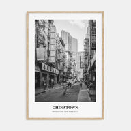 Chinatown, New York City Portrait B&W Poster
