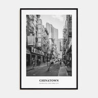 Chinatown, New York City Portrait B&W Poster