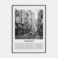 Chinatown, New York City Travel B&W Poster