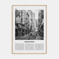 Chinatown, New York City Travel B&W Poster