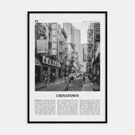 Chinatown, New York City Travel B&W Poster