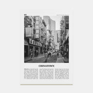 Chinatown, New York City Travel B&W Poster