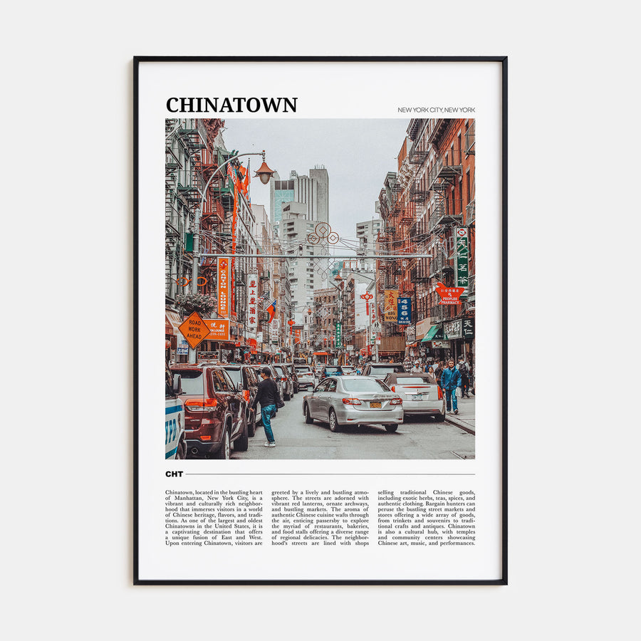 Chinatown, New York City Travel Color Poster