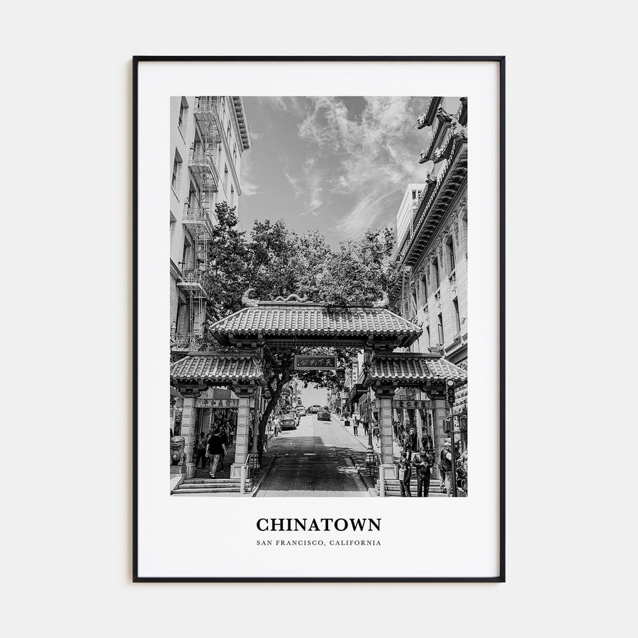 Chinatown, San Francisco Portrait B&W Poster