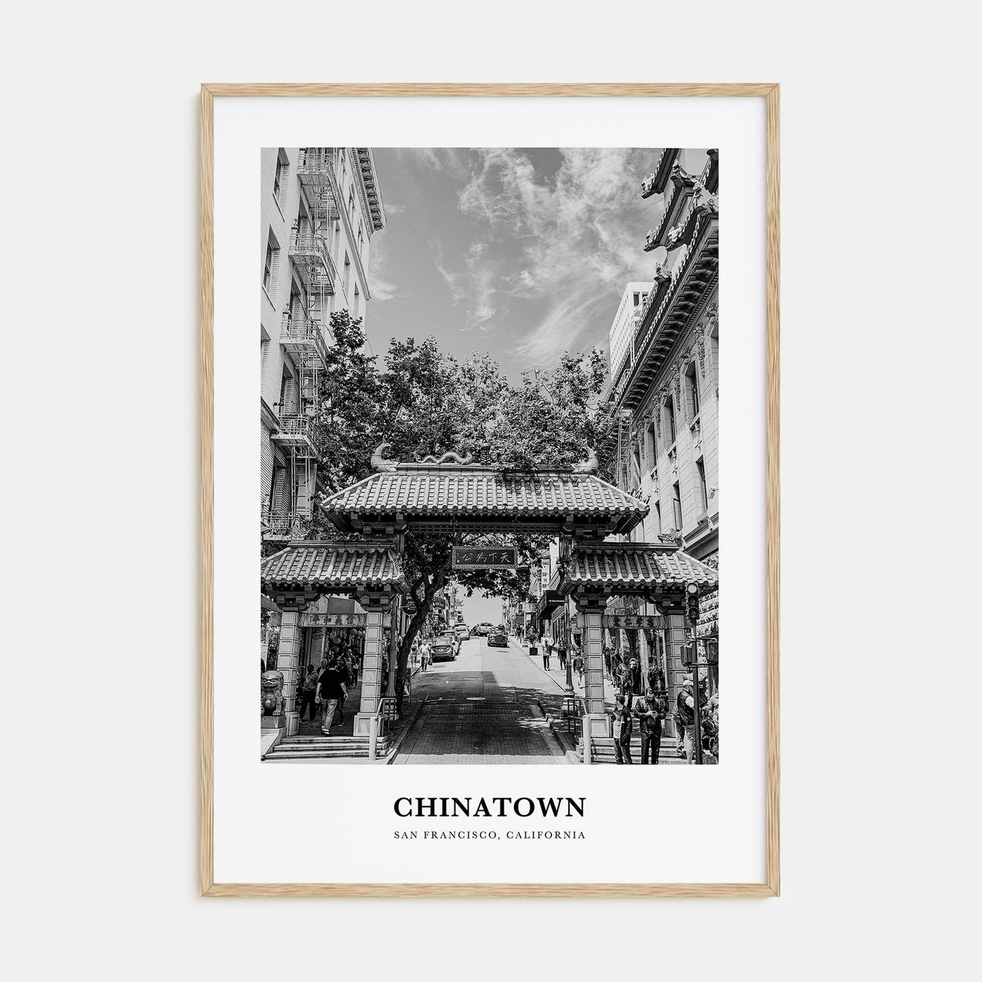 Chinatown, San Francisco Portrait B&W Poster