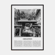 Chinatown, San Francisco Travel B&W Poster