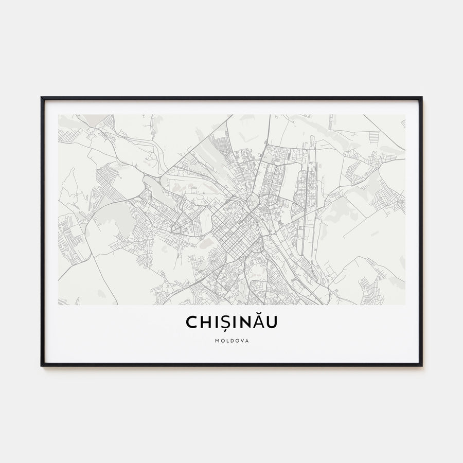Chișinău Map Landscape Poster