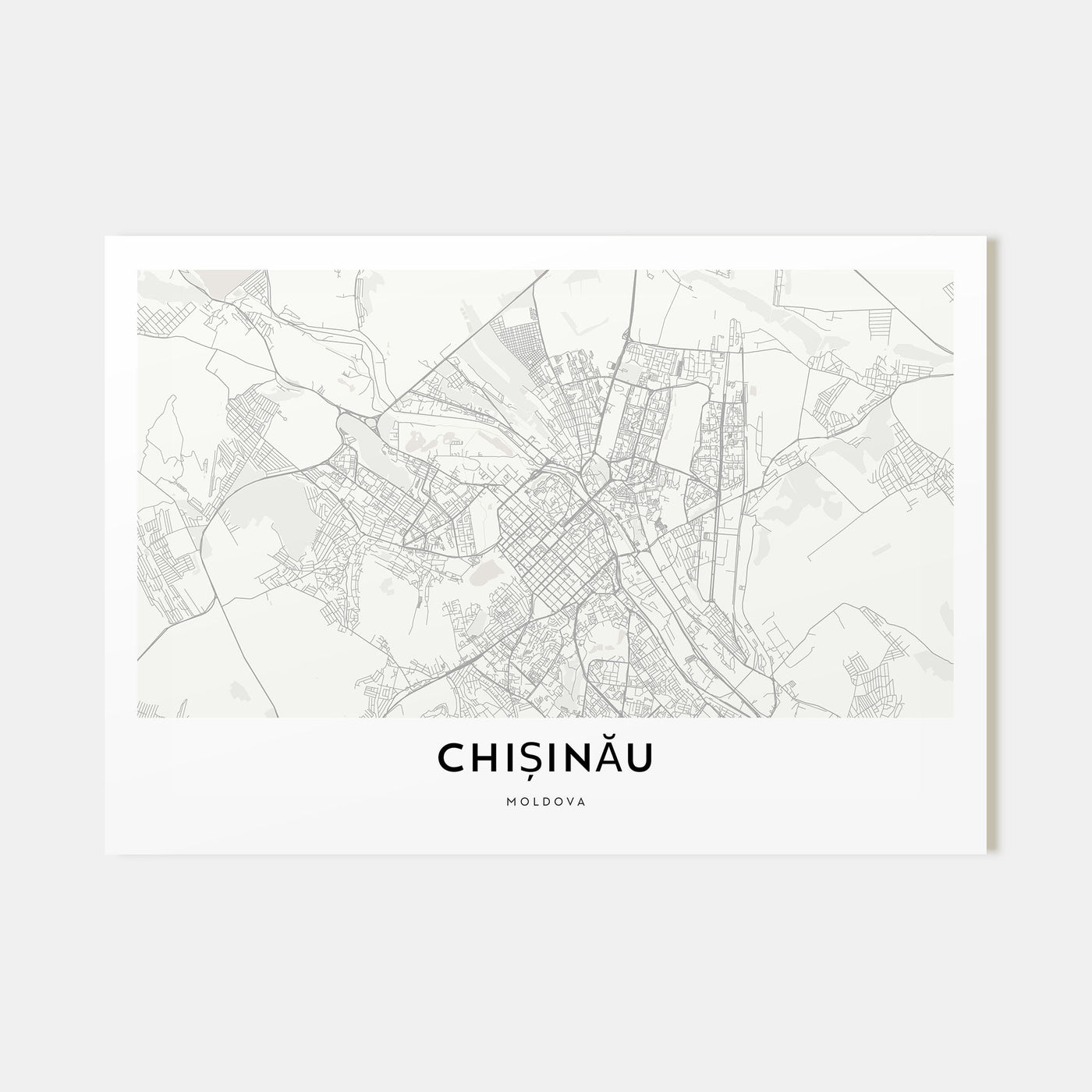 Chișinău Map Landscape Poster